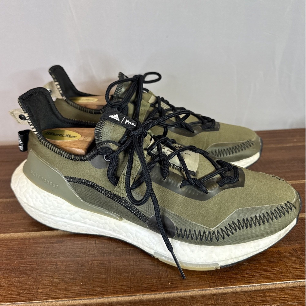 Parley x Adidas UltraBoost 21 Olive Green Mens 7 Running Shoes G55649 Boost